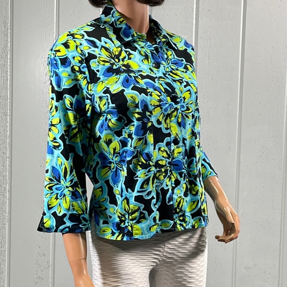 *Draper’s & Damons Women’s Floral Button Down Shirt Sz PS - Picture 5 of 10